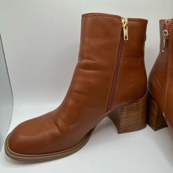 CUSHIONAIRE Women's Dante block heel dress boot +Memory Foam 8.5 TAN - Picture 7 of 8